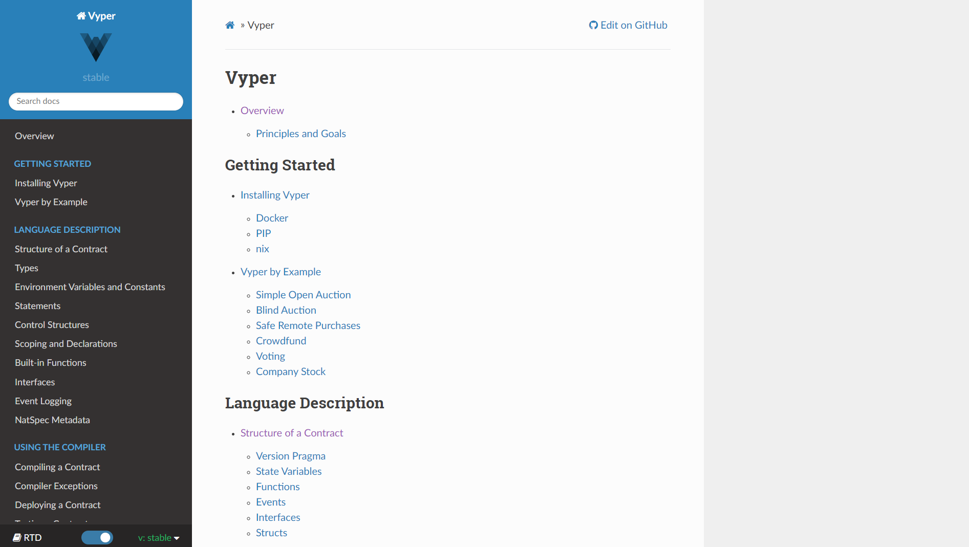 Vyper landing page