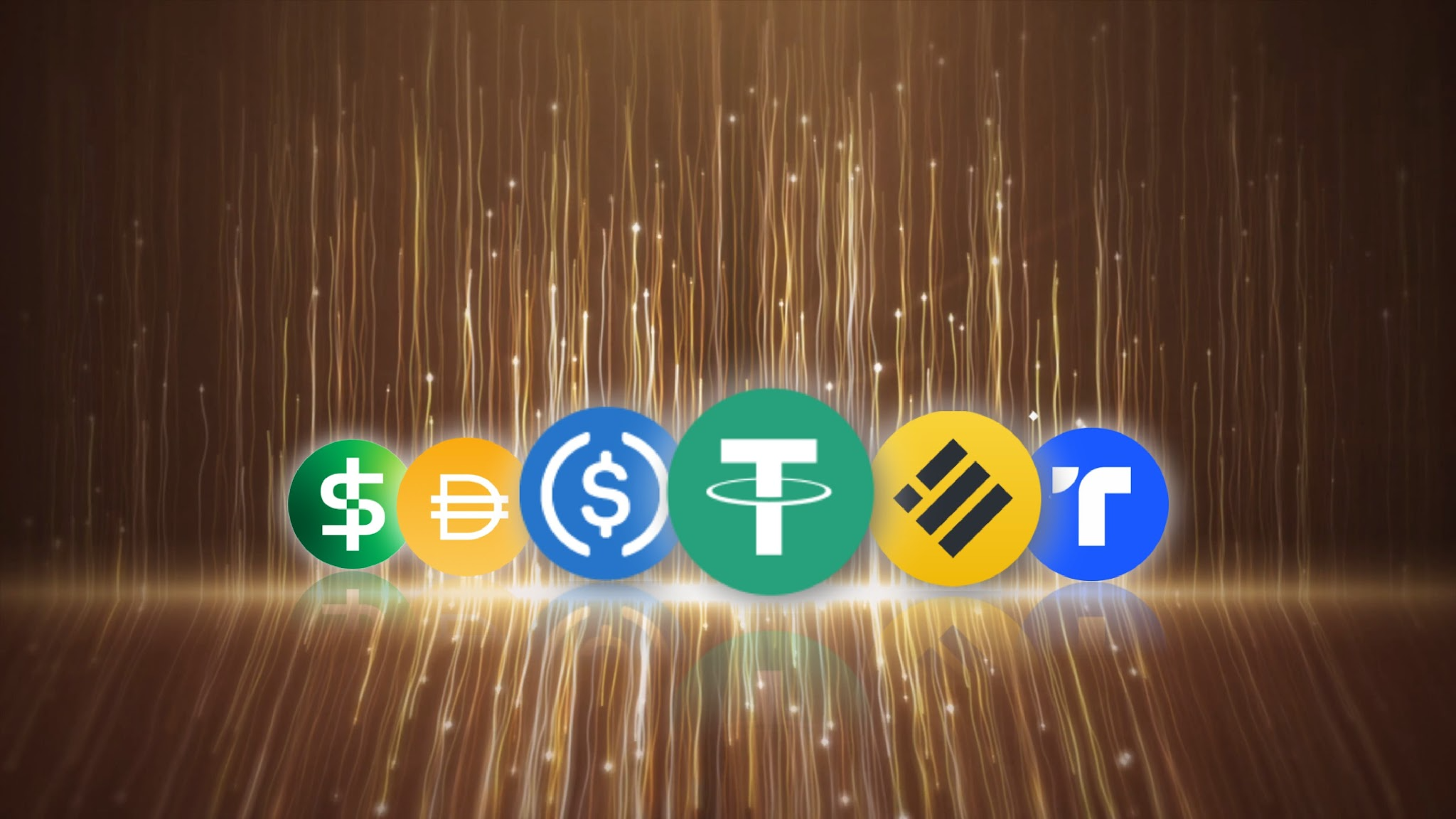 Logos of many stablecoins